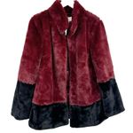 Trina Turk Blanche Faux Fur Color Block Coat Size Small Photo 2
