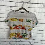 ZARA  Collection Floral Graphic Tee Women’s Small Gray Short Sleeve Top Portugal Photo 4