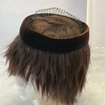 Brown‎ velvet pill box vintage hat women’s 60’s Madcaps NY Brown Photo 0