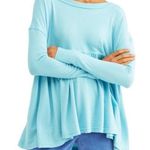 Free People NWT  Long Sleeve Babydoll Top Turquoise  Size Medium Photo 0