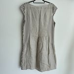 Lina Tomei Linen Dress XL Embroidered Lagenlook Farmer Earthy Cottage Boho Tan Photo 3