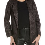 ALLSAINTS NWT Aleida Lux Blazer, black with metallic accents, size 0. Photo 0
