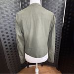 Cupcakes & Cashmere Moto Jacket Women's M Asymmetrical Suede Olive Green Casual Size M Photo 2