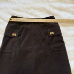 J. McLaughlin  Microfiber‎ Brown Skirt Gold Metal Details  Pockets Size 2 Photo 3