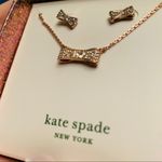 Kate Spade  New York Gold Bow Necklace and Stud Earrings Set NWT Photo 0