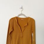 Free People [] Mustard Yellow Colt Henley Long Sleeve Cotton Thermal Size Small S Photo 6