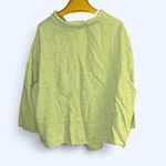 Flax  100% Linen Button Down Lagenlook Green Top Size Generous 1G Photo 1