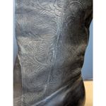 Vintage Markon Suela Leather Floral Embossed Riding Boots Black Cowboy Western Size 7.5 Photo 5
