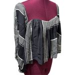 Stone Cold Fox Off the Shoulder Idaho Blouse Geometric Black White EUC Small Photo 3