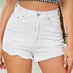 Refuge White Ripped Shorts Photo 0