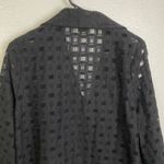 Damee Inc Jacket Womens Small Black Mesh Check Button Up Sheer Collared Photo 7