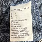 American Eagle  Outfitters Blue Denim Smocked Ruffle Crop Top Photo 4