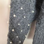 Black Tape Gray Mock Neck Pearl Sweater Size M Photo 3
