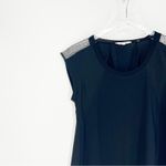 Rebecca Taylor Mesh Detail Silk Blend Tank Top S Black Photo 2