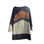 Hale Bob  Dress Blue Camel Gray Faux Suede Color Block‎ Size Medium Photo 2