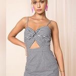 SUPER DOWN belle knot mini dress Black & White Gingham Size Small Photo 0