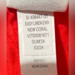 Banana Republic  Easy Linen Pull On Pant New Coral Wide Leg Size M Photo 9