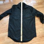 Missguided 
Oversized Coated Denim black button-down front long sleeve shirt Photo 7