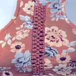 Ambrielle Floral Peach Halter Swim Top XL Braided Front Padded Cups Orange Photo 12