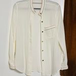 NWT white Sheer Button Down Shirt Blouse Size XS Photo 0