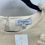 Polagram  Chic lined cropped Pom Pom top cream sz S cute girly dainty Photo 6
