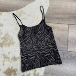 New York & Co. Zebra Print Vintage Mesh Sheer Tank Photo 0