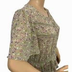 Love Riche  Boho Chic Women’s Sz M Ruffle Dress Mini Button Front Floral Crochet Photo 3