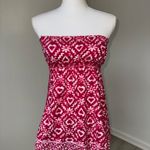 So Wear It Declare Strapless Smocked Top Pink White Heart Floral Print L Y2K Size L Photo 1