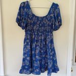 Sienna Sky  Blue Floral Puff Sleeve Dress Size Medium Photo 7