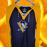 New Fanatics Pittsburgh Penguins Hockey V Neck Tee Size L Black Size L Photo 0