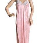 American Vintage sexy high slits pink and white nightgown slip size medium Photo 0