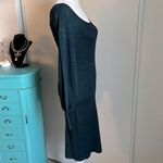 Nine West New Women’s Balloon Sleeve Deep Metallic Green Midi Sweater Dress Photo 3