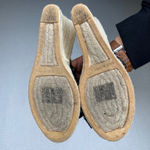 Chico's  Vintage Women's Wedge Sandals Size 7 Black Polka Dot Bow Cork Espadrille Photo 4