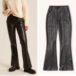 Abercrombie & Fitch  vegan leather split hem pants black size small long Photo 1