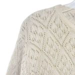 Jantzen Womens Vintage 1960s Ivory Pointelle Knit Crochet Cardigan Sweater Photo 4