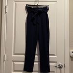 Lulus  Navy Blue Weekend Wear Tie Waist Cropped Pants 26" Inseam Size Small EUC Photo 1