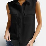 ALC Frank A.L.C. Benjamin Cutout sleeveless button down Blue shirt Size M Photo 0