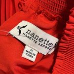 Nanette Lepore  size 6 crimson ruby pleated dress sleeveless mock neck 3 button Photo 10