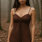 BCBGMAXAZRIA  Womens‎ Silk Babydoll Slip Dress Size 8 Brown Y2K HOCO Fairy Event Photo 0