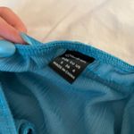 SheIn Metallic Blue Crop Top Photo 2