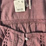 Free People NWT  Joi Eyelet‎ Crop Blouse in Roan Rouge Size Small Photo 4