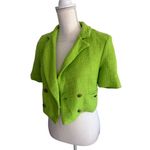 INDEFEIR Lime Green Boucle Crop Blazer Jacket Size XS Photo 5