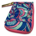 Lilly Pulitzer Zip Around Wallet Pink Blue 2015 Canvas Peacock Wristlet Photo 2