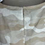 ZARA neutral tan camo linen blend cropped boxy fit short sleeve top size large Photo 5