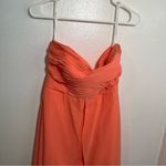 David's Bridal David’s Bridal Strapless High Low Dress with Front Detail Coral Reef Photo 2