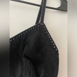 ZARA NEW Black Rhinestone Denim Crop Top Photo 3