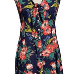 Gap Vintage 90s Floral Mini Dress Tropical Button Tie Front Photo 0