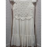 White Birch  Crochet Lace Boho Mini Dress Flutter Sleeve Square Neck Photo 1