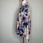 Vintage 100% Silk Floral Jacket Sz Large Blue Pink Peach Tan Photo 2