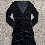 Bardot  black velvet n-neck long sleeve midi dress size 6 Photo 7